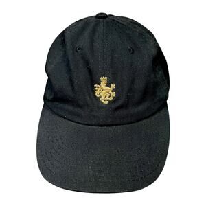 Empyre Fashion Golden Crest Black Strapback Dad Hat - One Size